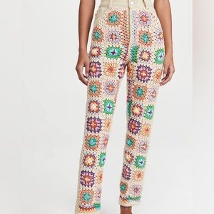 Free People Crochet Jeans